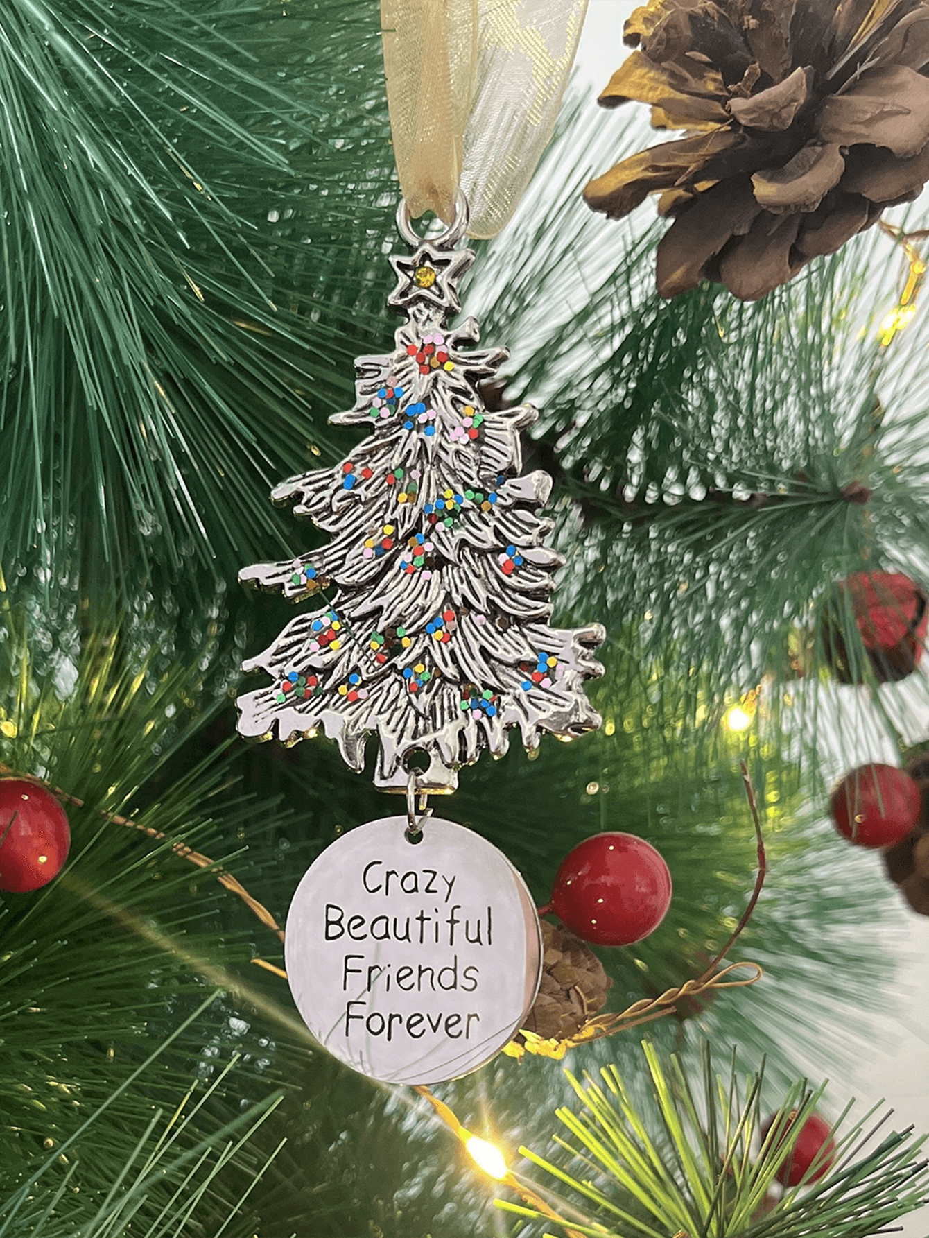 Metal Christmas Tree Ornament Pendant